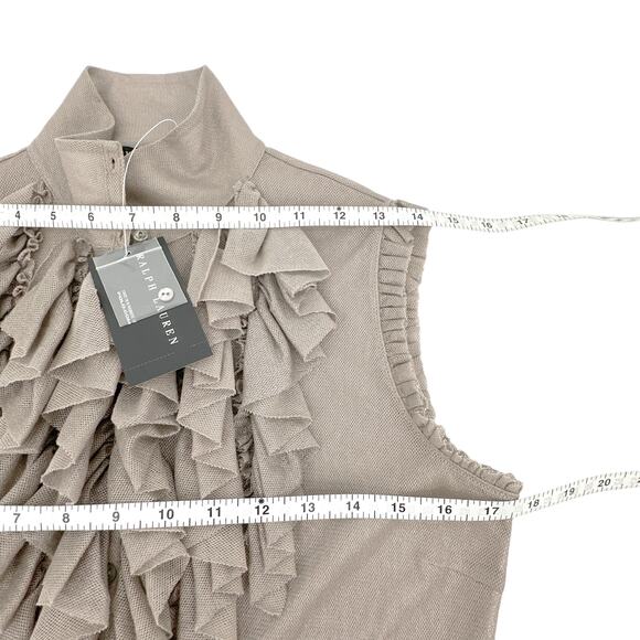 RALPH LAUREN BLACK LABEL Ruffle Blouse M - Picture 11 of 12